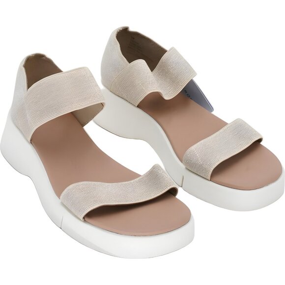 Aerosoles Freedom Low Soft Gold Elastic Strap Sandals Women's US 9M - Picture 4 of 6